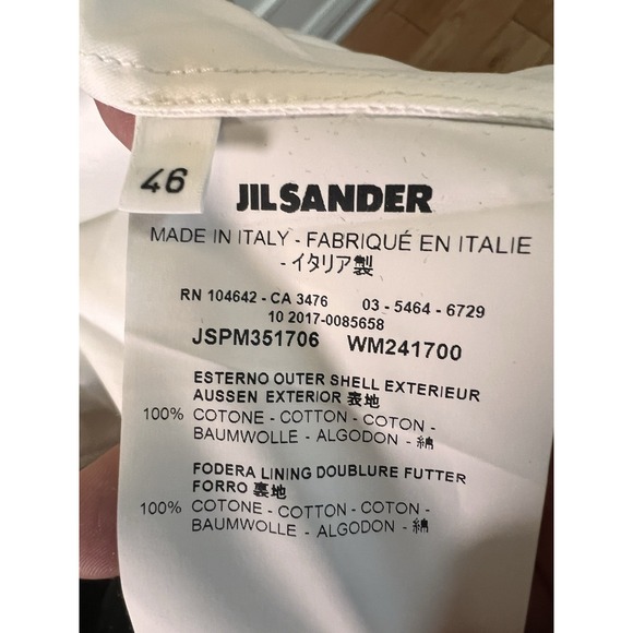 JIL‎ SANDER  White Cotton Poplin Knit Lattice Trim A-Line Skirt Made Italy Sz 48 - Picture 6 of 6